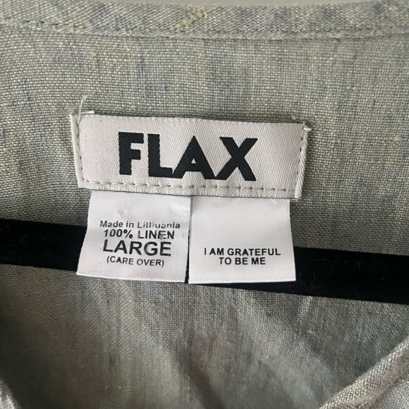 Flax Linen Button Down Long Sleeve Tunic - Picture 2 of 3